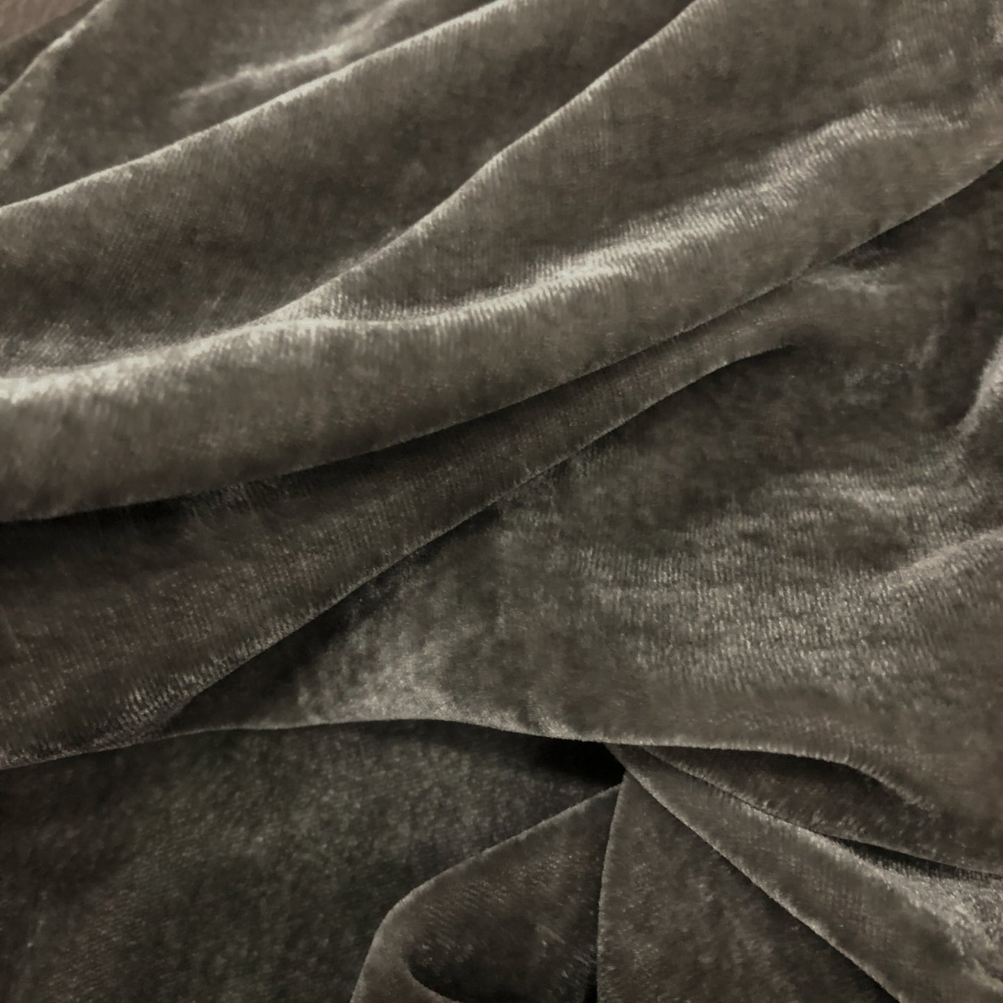 100% MULBERRY SILK VELVET fabric by the yard - Dark Gray Silk Velvet for Dress, Skirt, High End Garment - Silk apparel fabric - Velvet for clothes