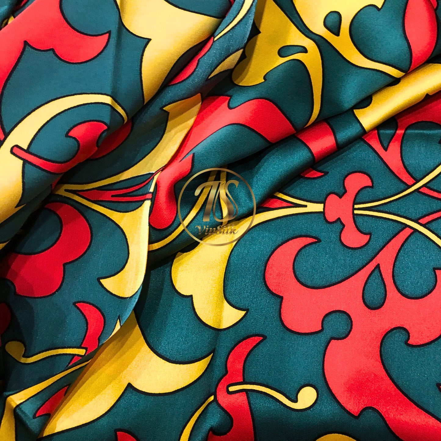 100% PURE MULBERRY SILK fabric by the yard – Floral satin silk fabric – Dress making – Silk for sewing - Gift for women
