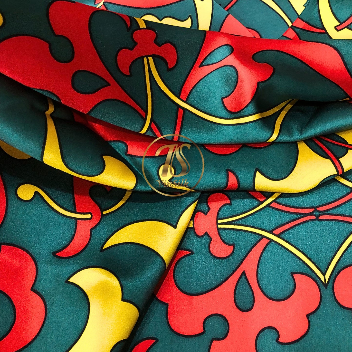 100% PURE MULBERRY SILK fabric by the yard – Floral satin silk fabric – Dress making – Silk for sewing - Gift for women