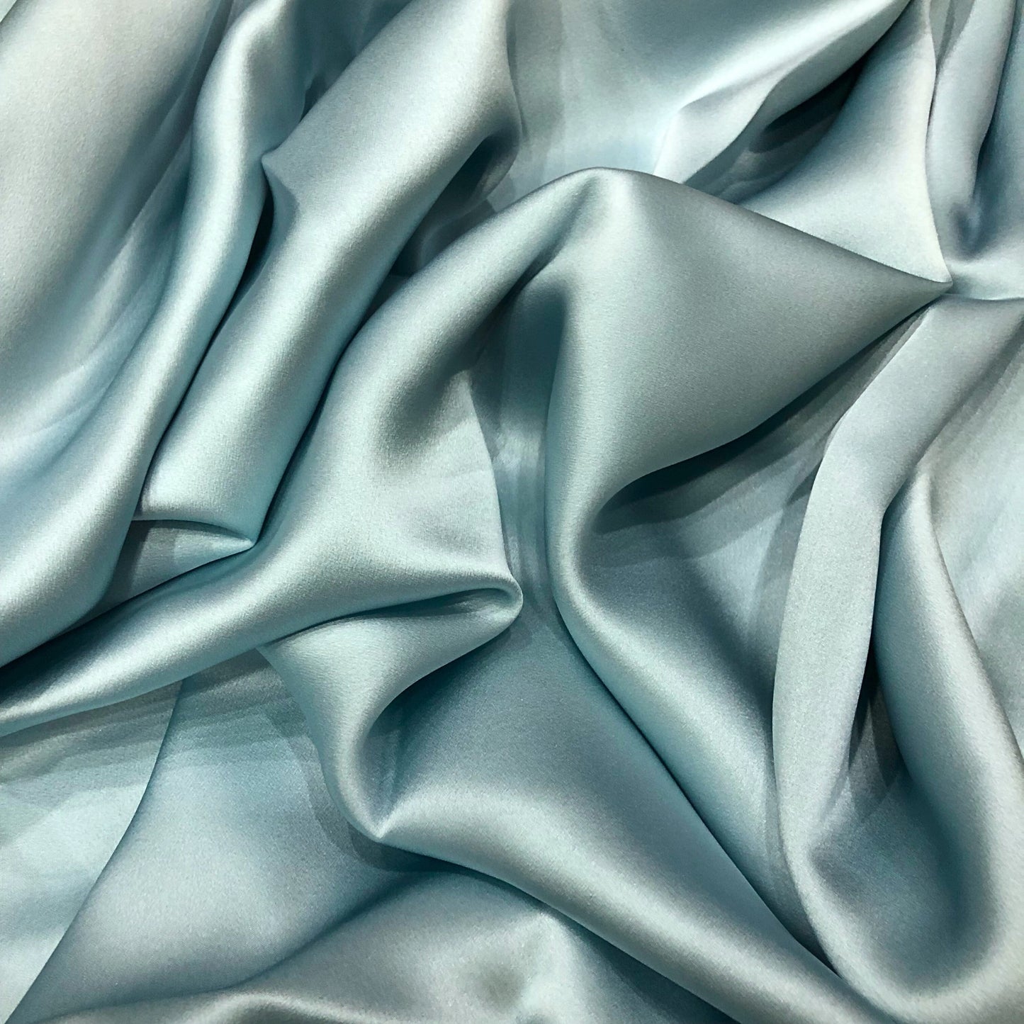 100% PURE MULBERRY SILK fabric by the yard β Satin silk fabric β 19mm - Organic fiber - Wedding dress - Gift for women - Light blue silk satin