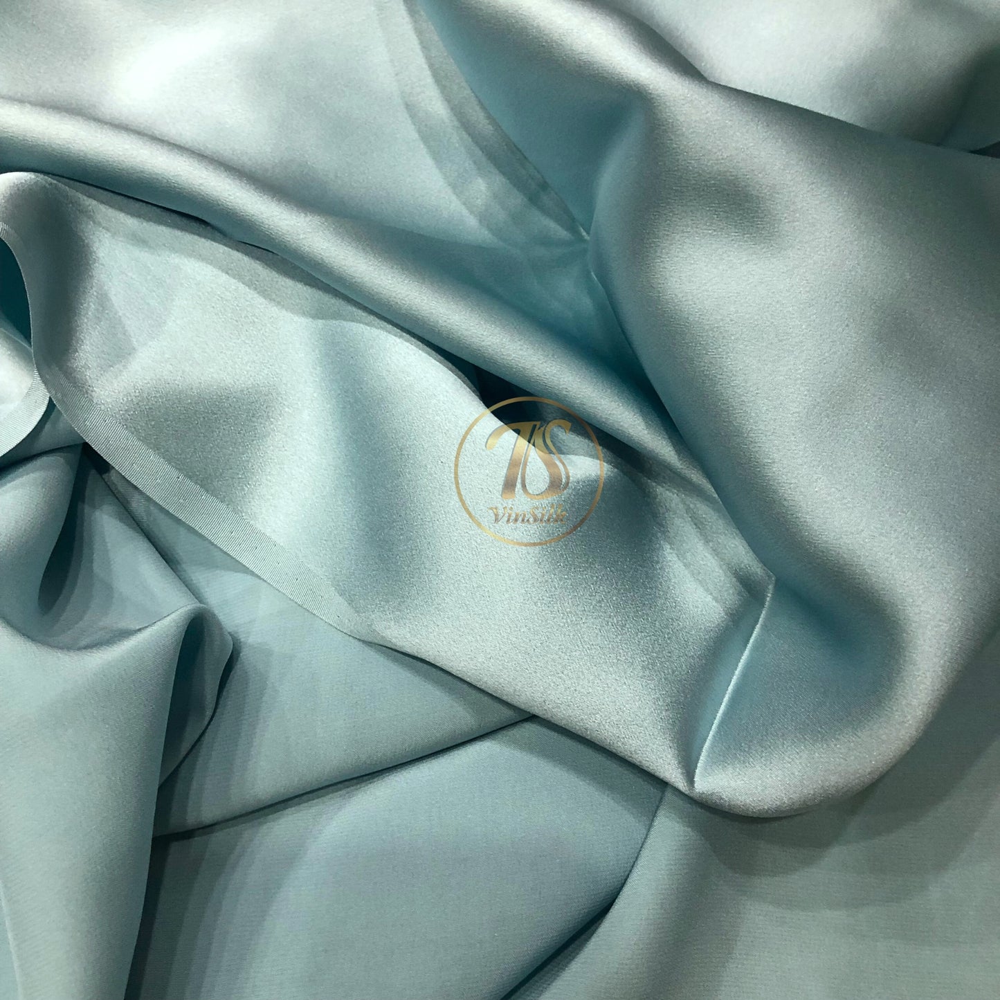 100% PURE MULBERRY SILK fabric by the yard β Satin silk fabric β 19mm - Organic fiber - Wedding dress - Gift for women - Light blue silk satin