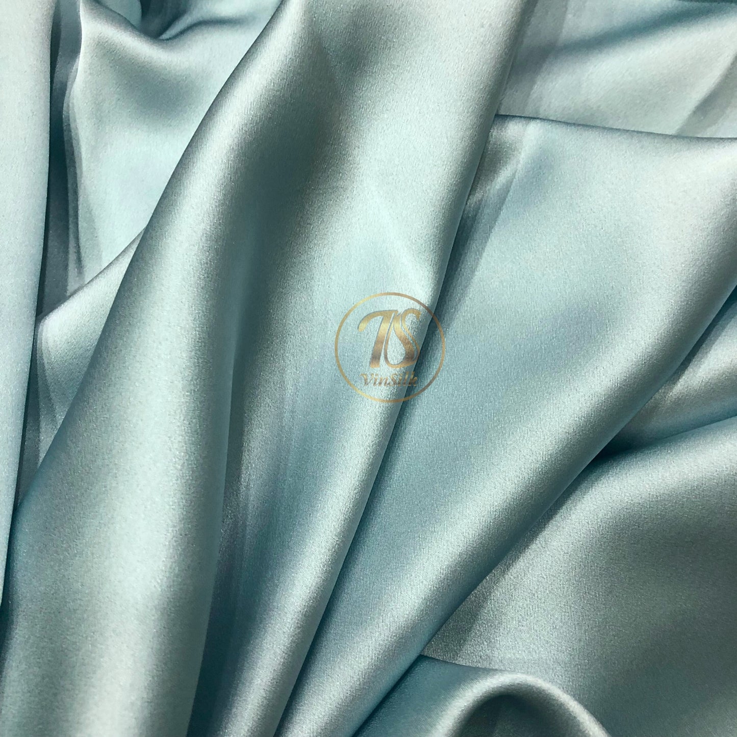 100% PURE MULBERRY SILK fabric by the yard β Satin silk fabric β 19mm - Organic fiber - Wedding dress - Gift for women - Light blue silk satin