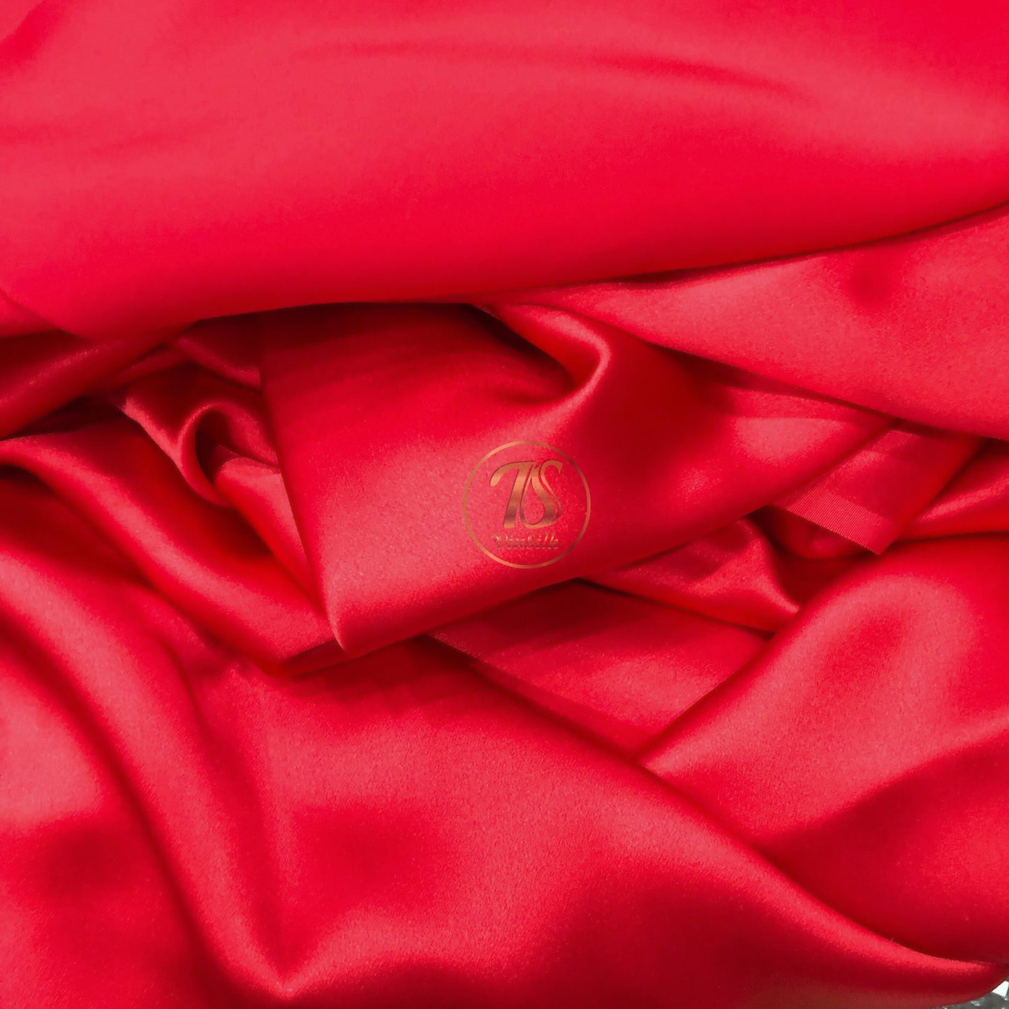 100% PURE MULBERRY SILK fabric by the yard β Satin silk fabric β 19mm - Organic fiber - Wedding dress - Gift for women - Red silk satin