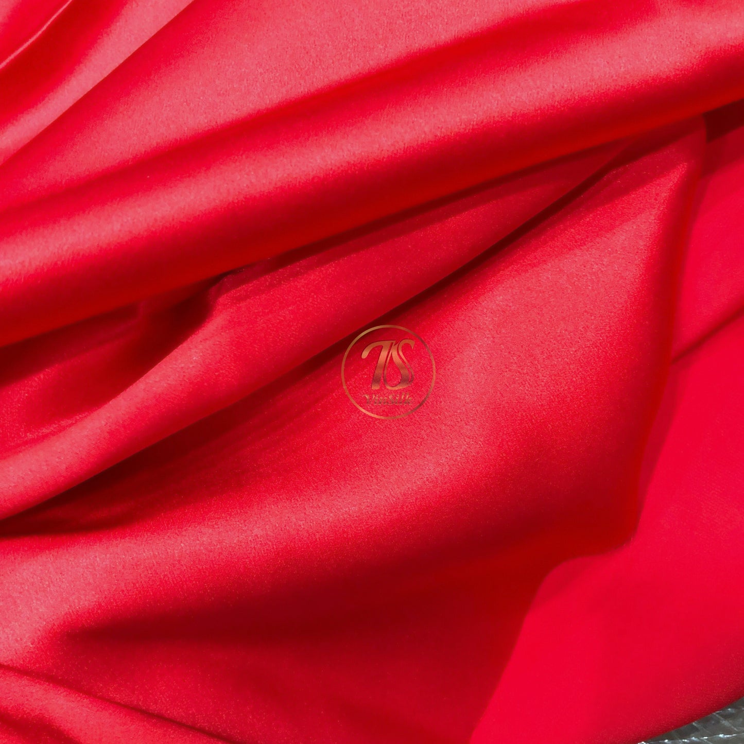 100% PURE MULBERRY SILK fabric by the yard β Satin silk fabric β 19mm - Organic fiber - Wedding dress - Gift for women - Red silk satin