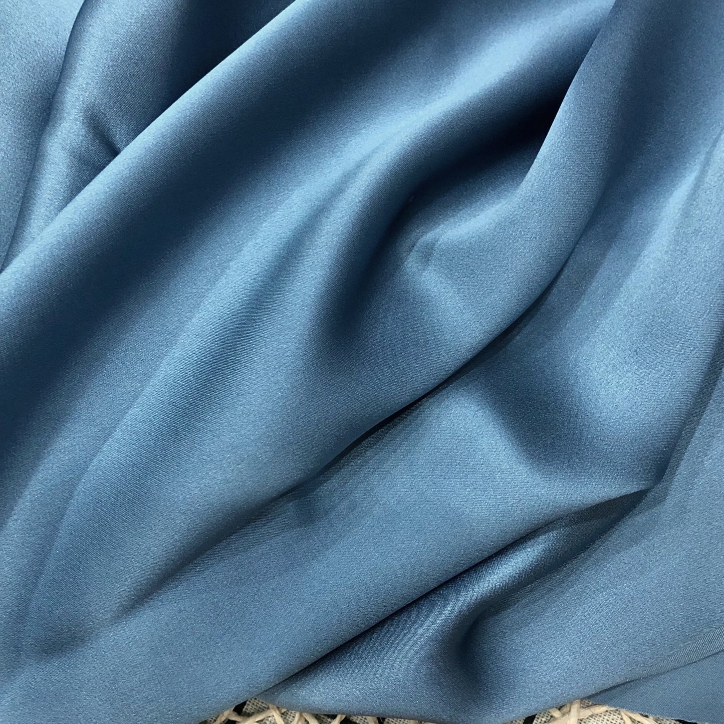 100% PURE MULBERRY SILK fabric by the yard β Satin silk fabric β 19mm - Organic fiber - Wedding dress - Gift for women - Blue silk satin - Silk for sewing