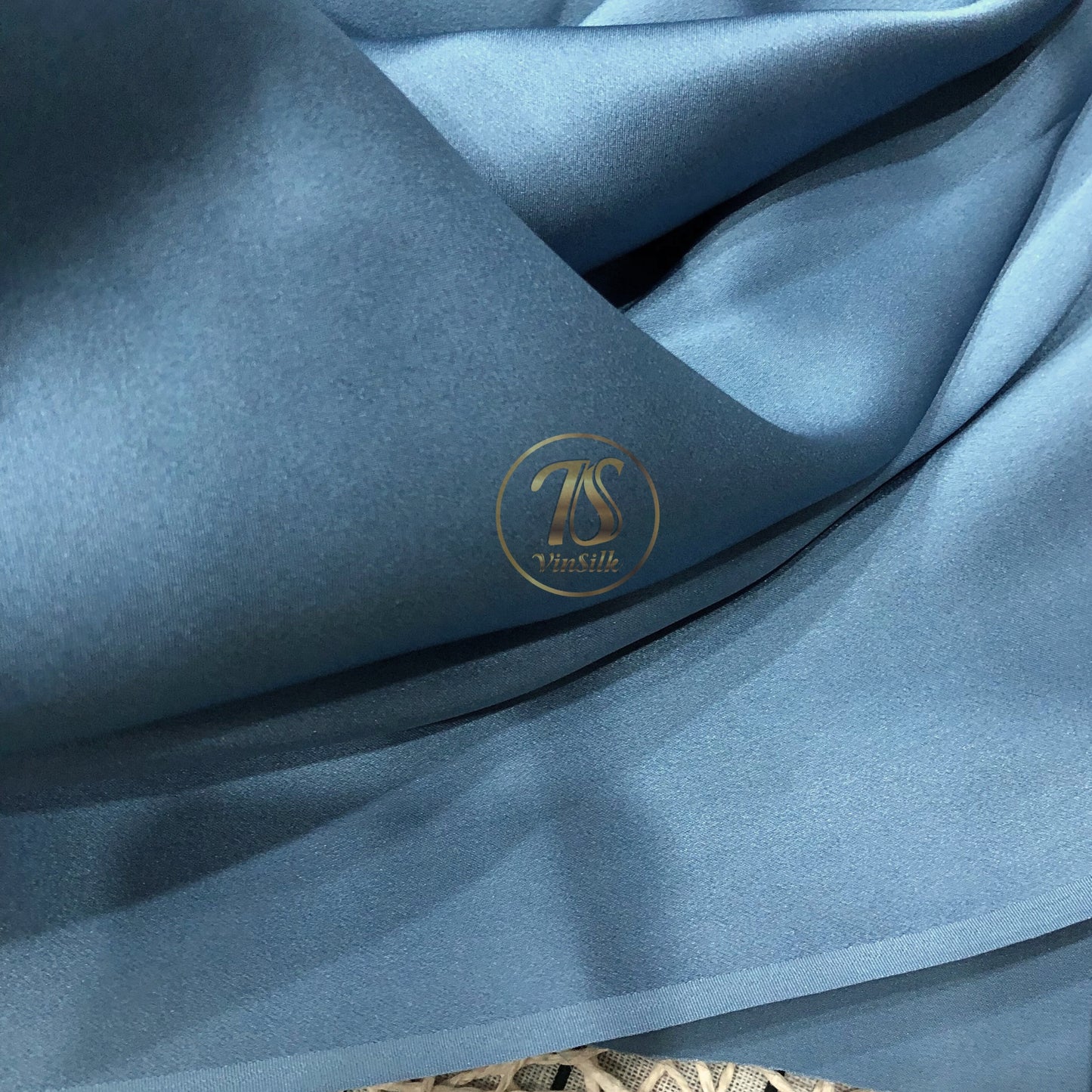 100% PURE MULBERRY SILK fabric by the yard β Satin silk fabric β 19mm - Organic fiber - Wedding dress - Gift for women - Blue silk satin - Silk for sewing