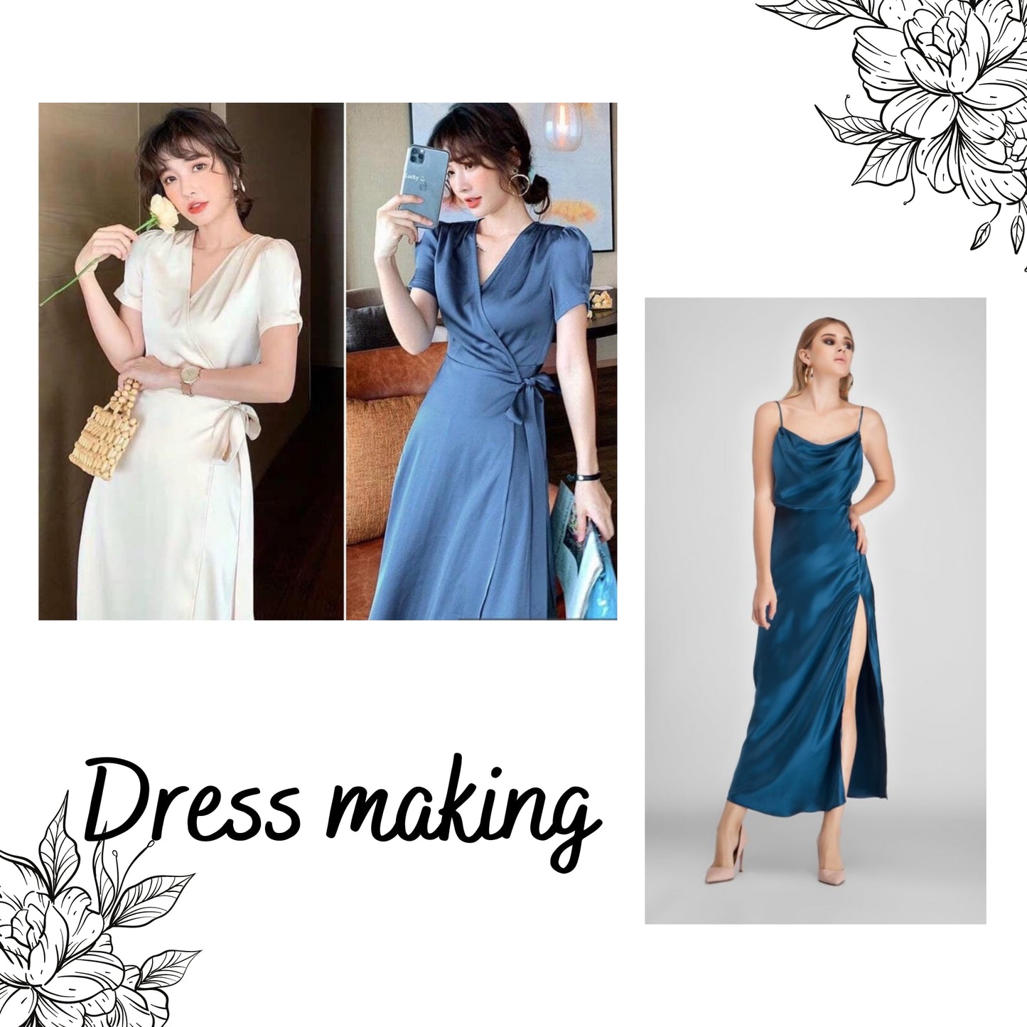 100% PURE MULBERRY SILK fabric by the yard β Satin silk fabric β 19mm - Organic fiber - Wedding dress - Gift for women - Blue silk satin - Silk for sewing