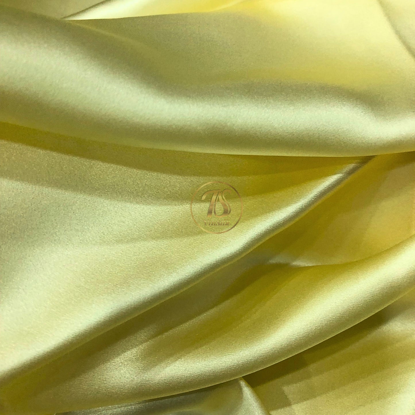 100% PURE MULBERRY SILK fabric by the yard β Satin silk fabric β 19mm - Organic fiber - Wedding dress - Gift for women - Light yellow silk satin