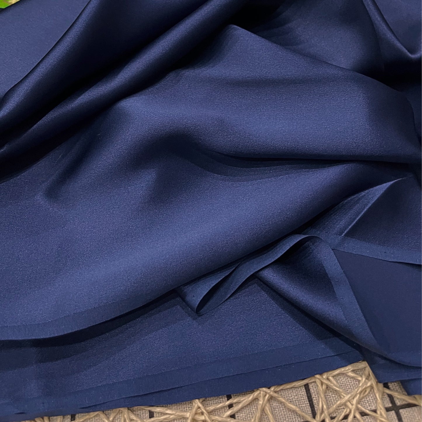 100% PURE MULBERRY SILK fabric by the yard β Satin silk fabric β 19mm - Organic fiber - Wedding dress - Gift for women - Personalized gift - Dark blue satin