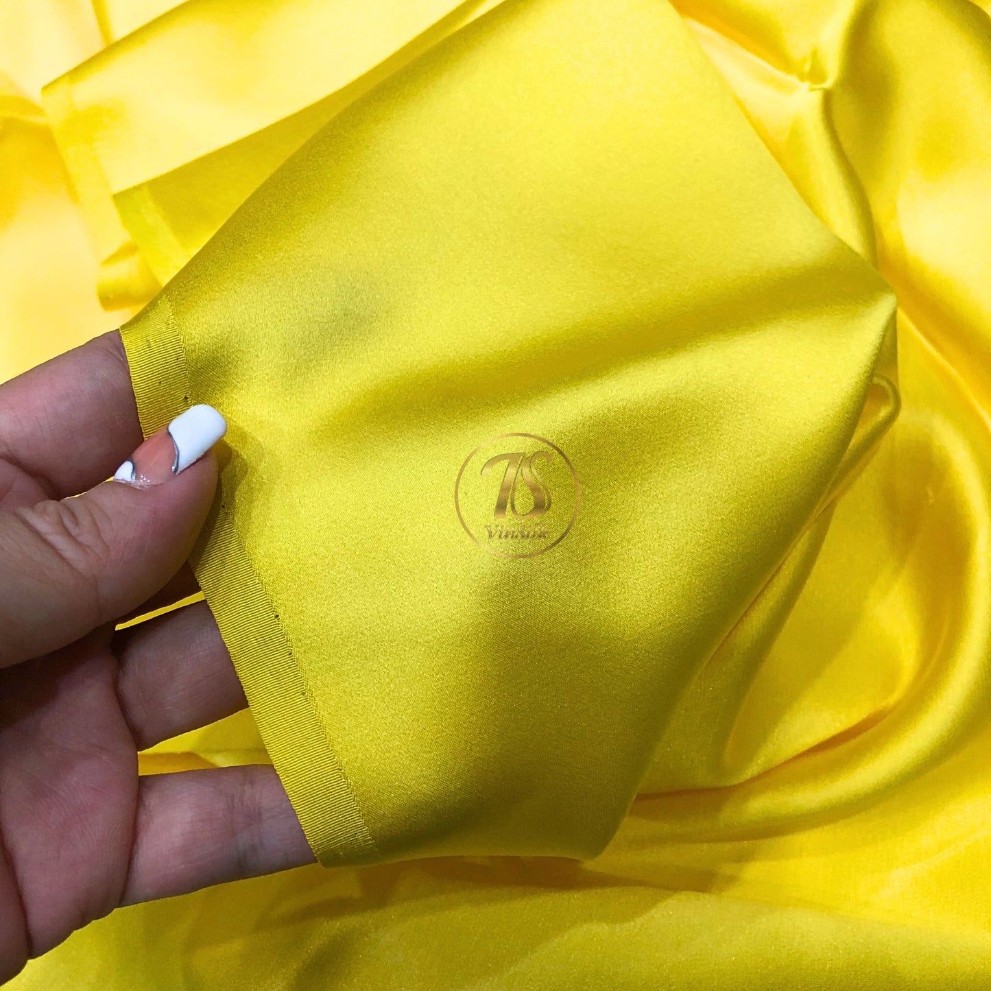 100% PURE MULBERRY SILK fabric by the yard β Satin silk fabric β 19mm - Organic fiber - Wedding dress - Gift for women - Yellow silk satin