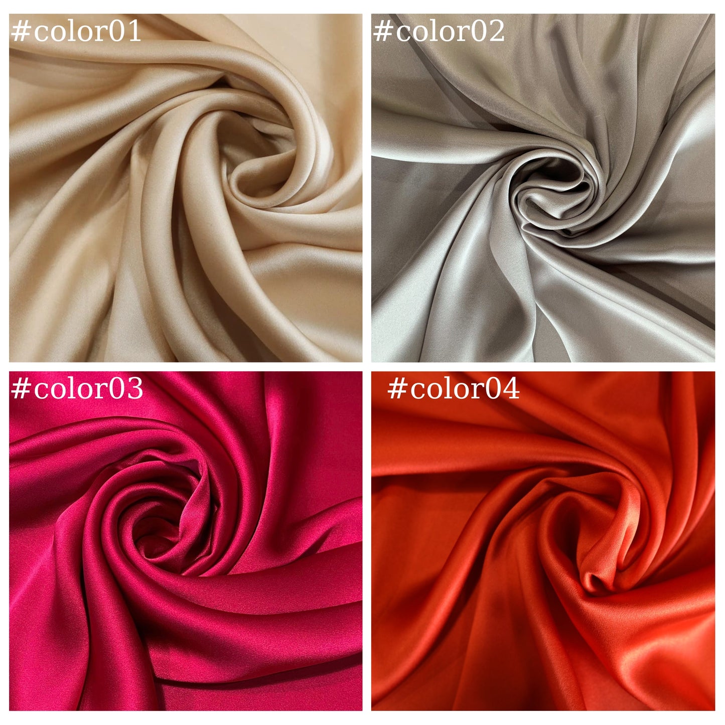 100% PURE MULBERRY SILK fabric by the yard β Satin silk fabric β 19mm - Red, Orange, Gray silk - Gift for women - Silk apparel fabric