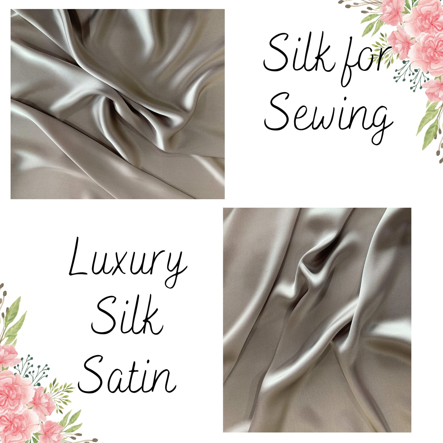 100% PURE MULBERRY SILK fabric by the yard β Satin silk fabric β 19mm - Red, Orange, Gray silk - Gift for women - Silk apparel fabric