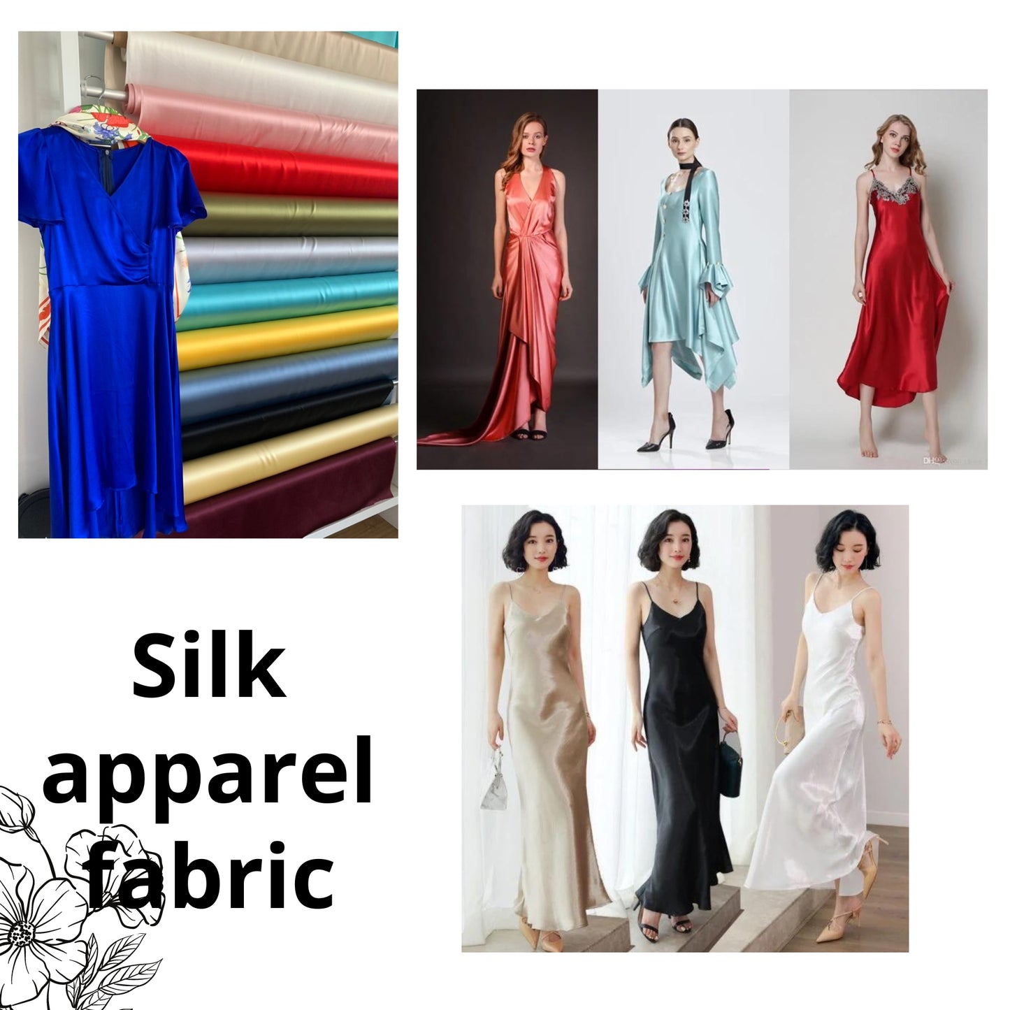 100% PURE MULBERRY SILK fabric by the yard β Satin silk fabric β 19mm - Organic fiber - Silk apparel fabric - Gift for women