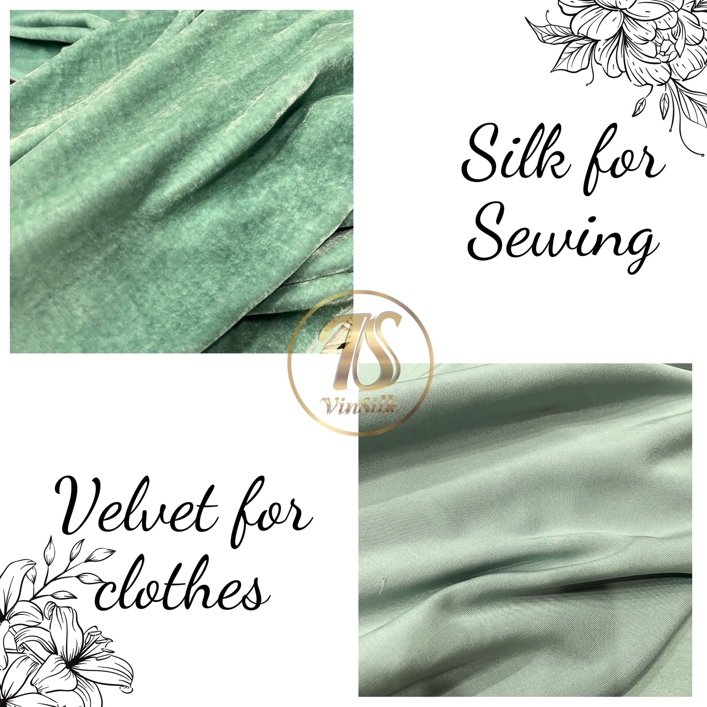 100% Pure Mulberry Silk Velvet Fabric - Luxury Silk Velvet - Silk for sewing - Silk apparel fabric