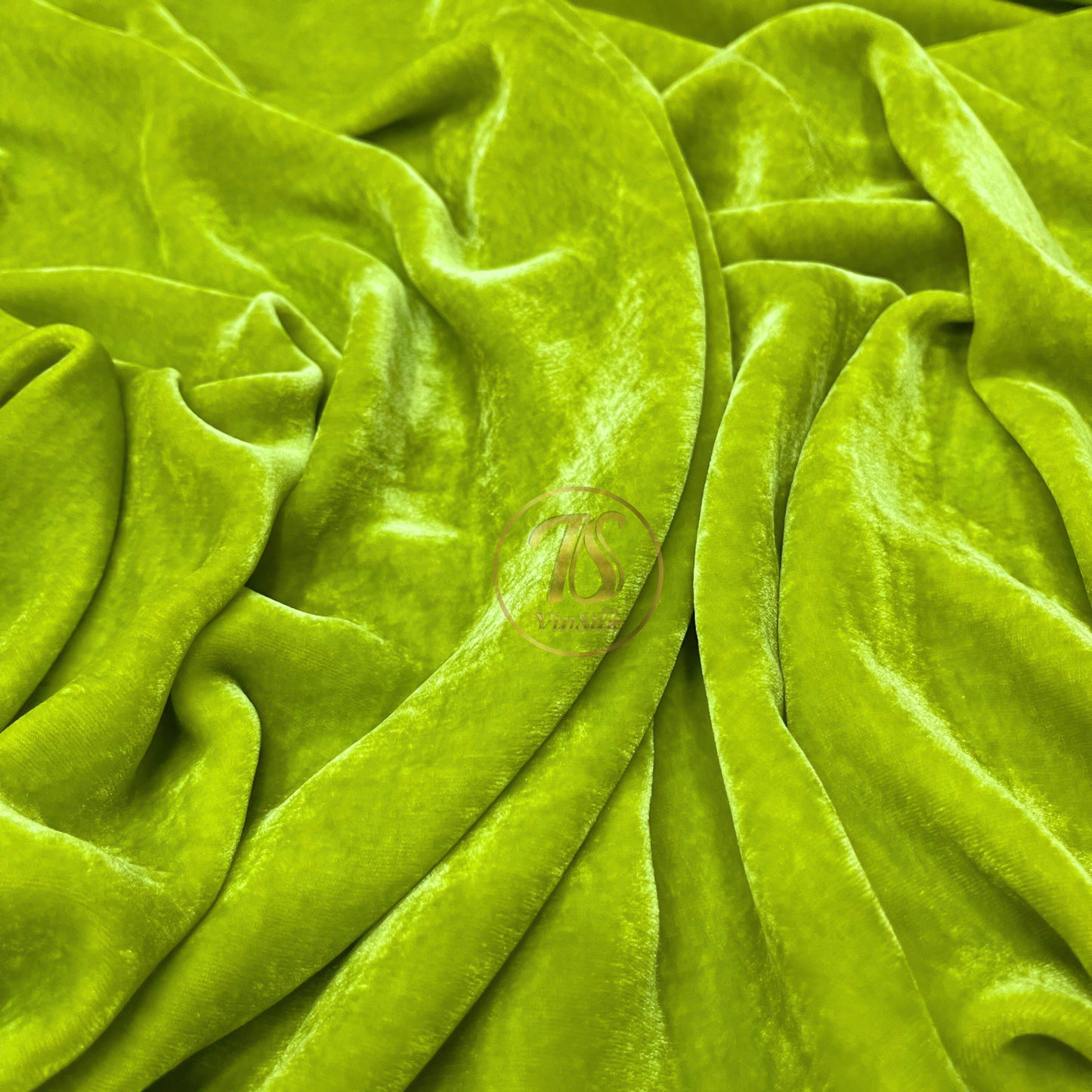 100% Pure Mulberry Silk Velvet Fabric by the yard – Luxury Silk Velvet for Dress, Skirt, High End Garment – Gift for women – Lime color velvet – Silk for sewing
