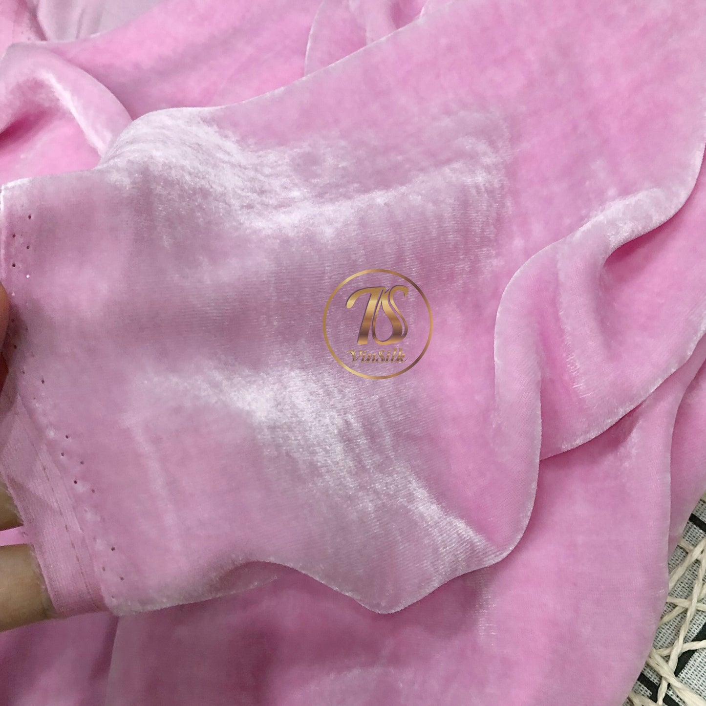100% Mulberry Silk Velvet Fabric - Baby Pink Silk Velvet Fabric - Silk apparel fabric