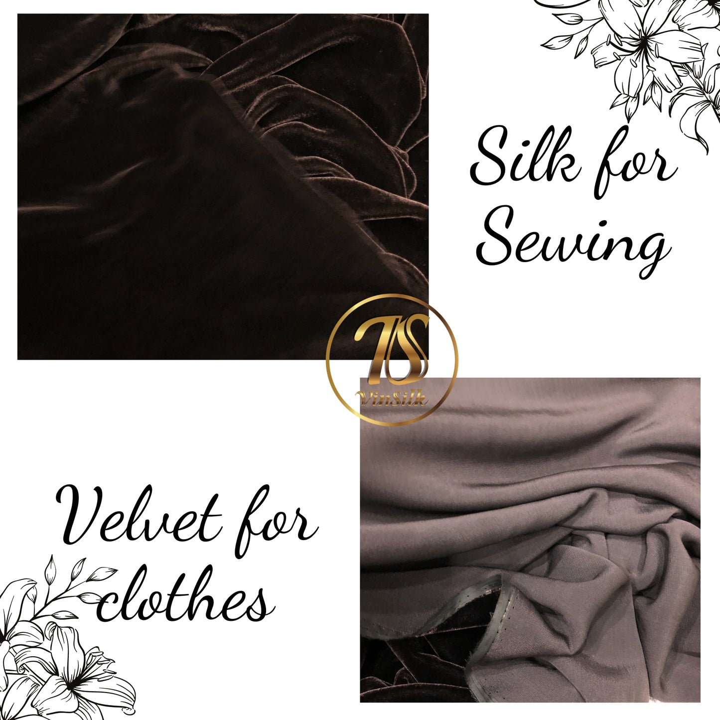 100% MULBERRY SILK VELVET fabric by the yard - Luxury Silk Velvet for Dress, Skirt, High End Garment - Brown velvet - Silk for clothes - Dress making