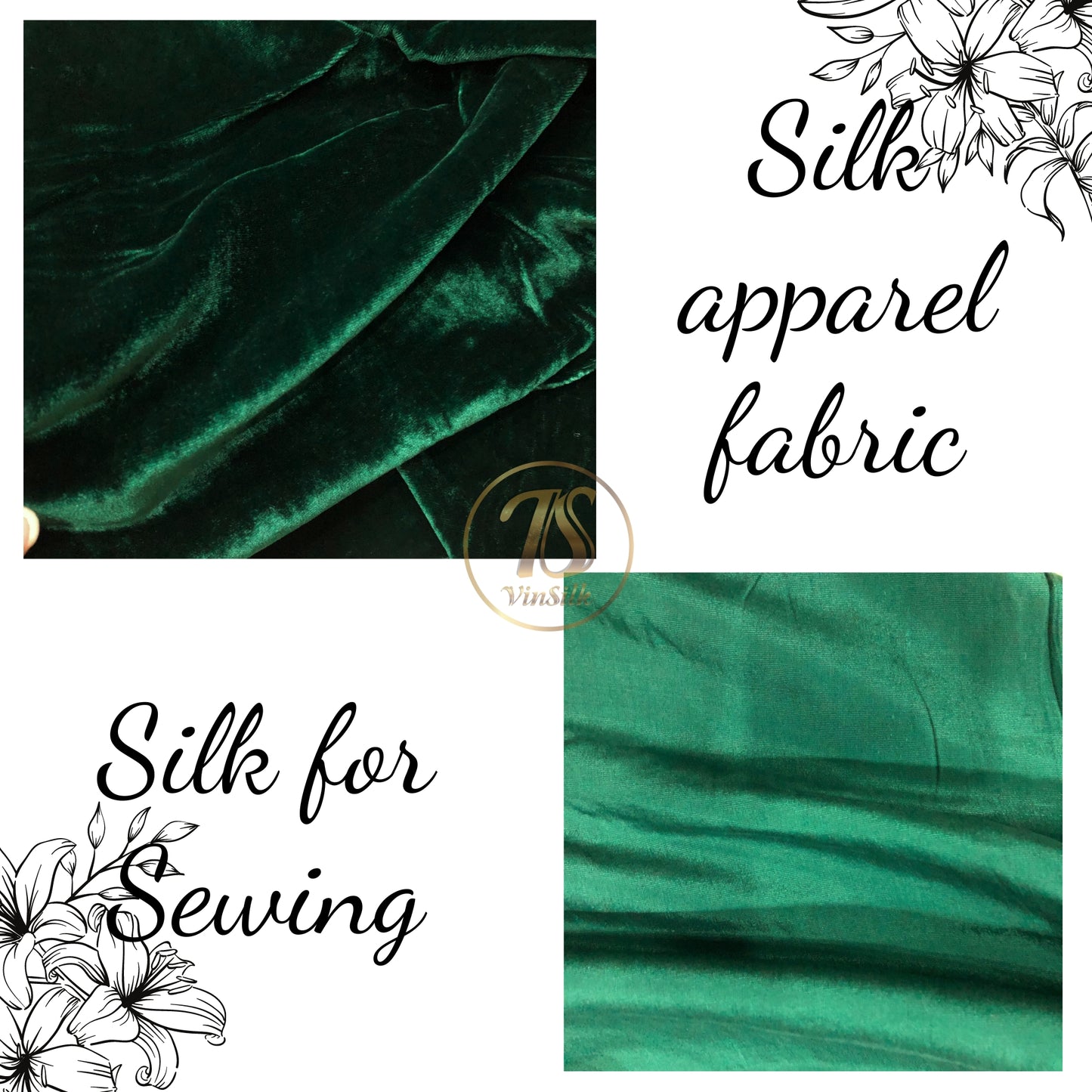 100% MULBERRY SILK VELVET fabric by the yard - Luxury Silk Velvet for Dress, Skirt, High End Garment - Silk apparel fabric - Green silk velvet
