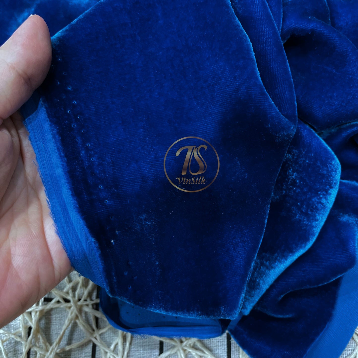 100% MULBERRY SILK VELVET fabric by the yard - Dress making - Blue silk velvet - Sewing clothes