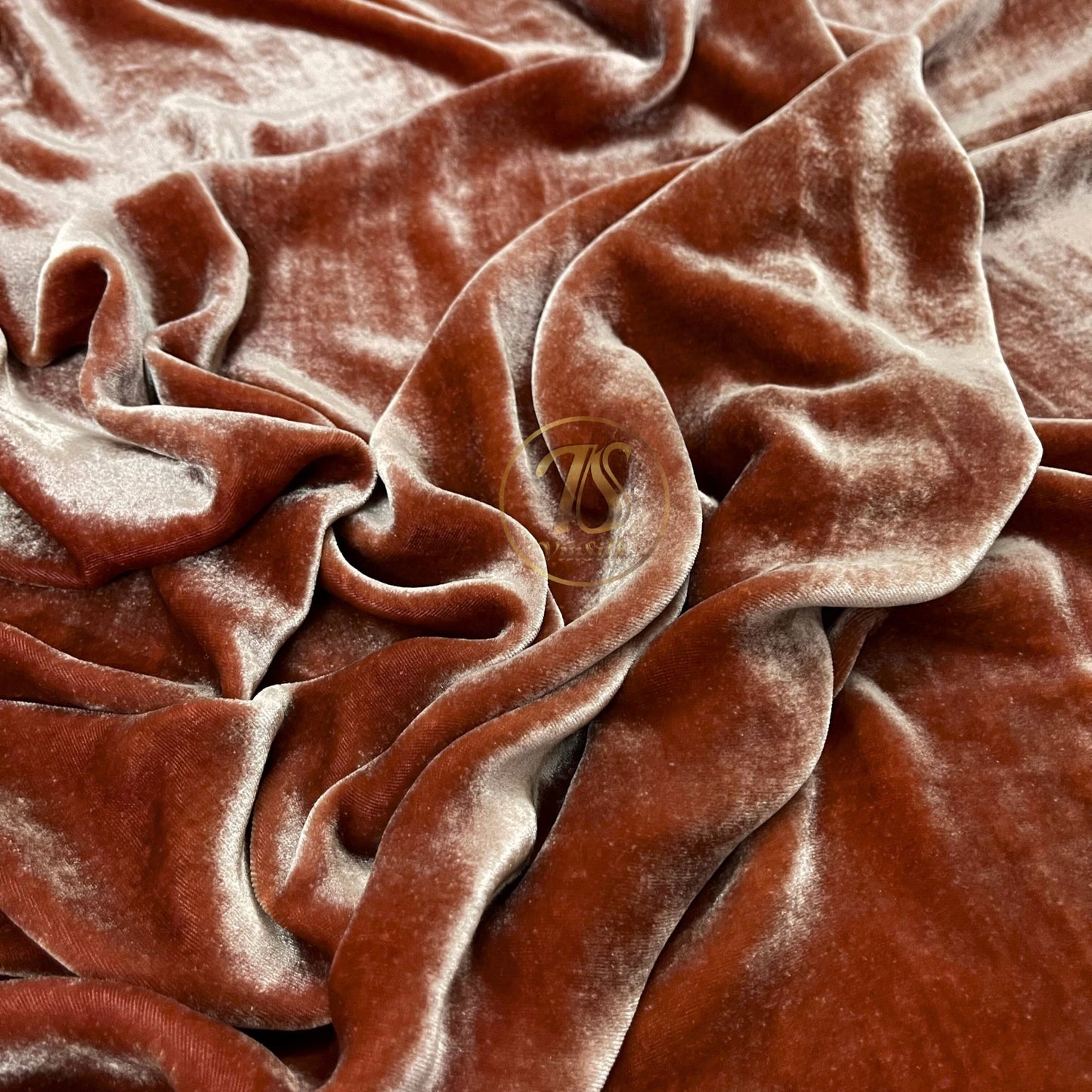 100% MULBERRY SILK VELVET fabric by the yard - Luxury Silk Velvet for Dress, Skirt, High End Garment - Brown velvet - Silk for clothes