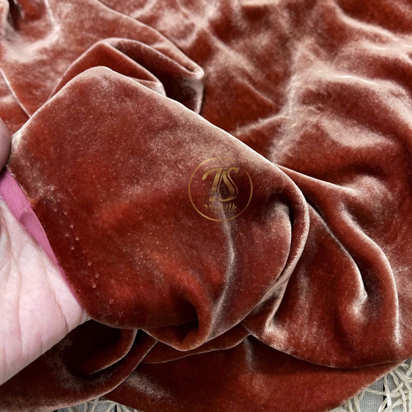 100% MULBERRY SILK VELVET fabric by the yard - Luxury Silk Velvet for Dress, Skirt, High End Garment - Brown velvet - Silk for clothes