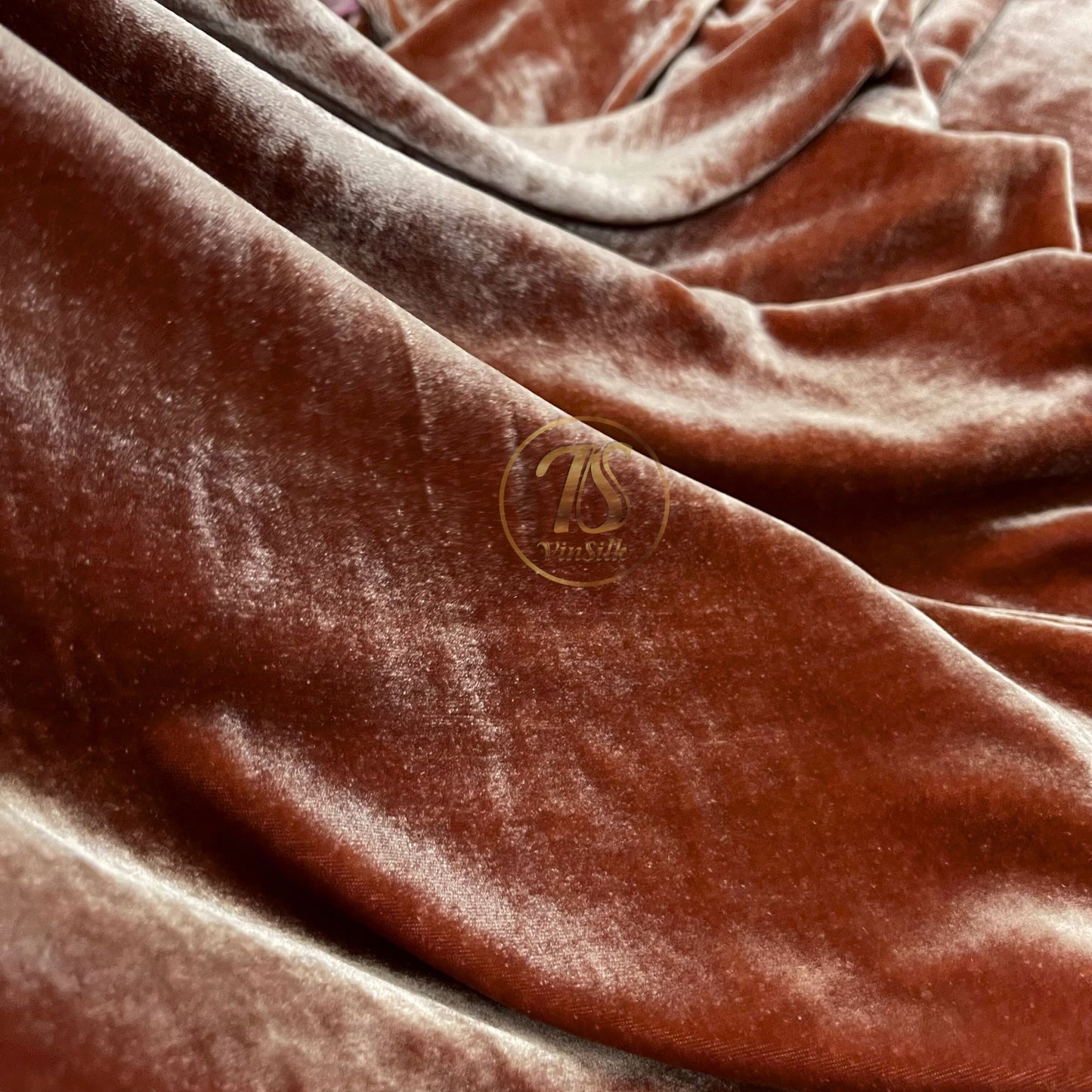 100% MULBERRY SILK VELVET fabric by the yard - Luxury Silk Velvet for Dress, Skirt, High End Garment - Brown velvet - Silk for clothes