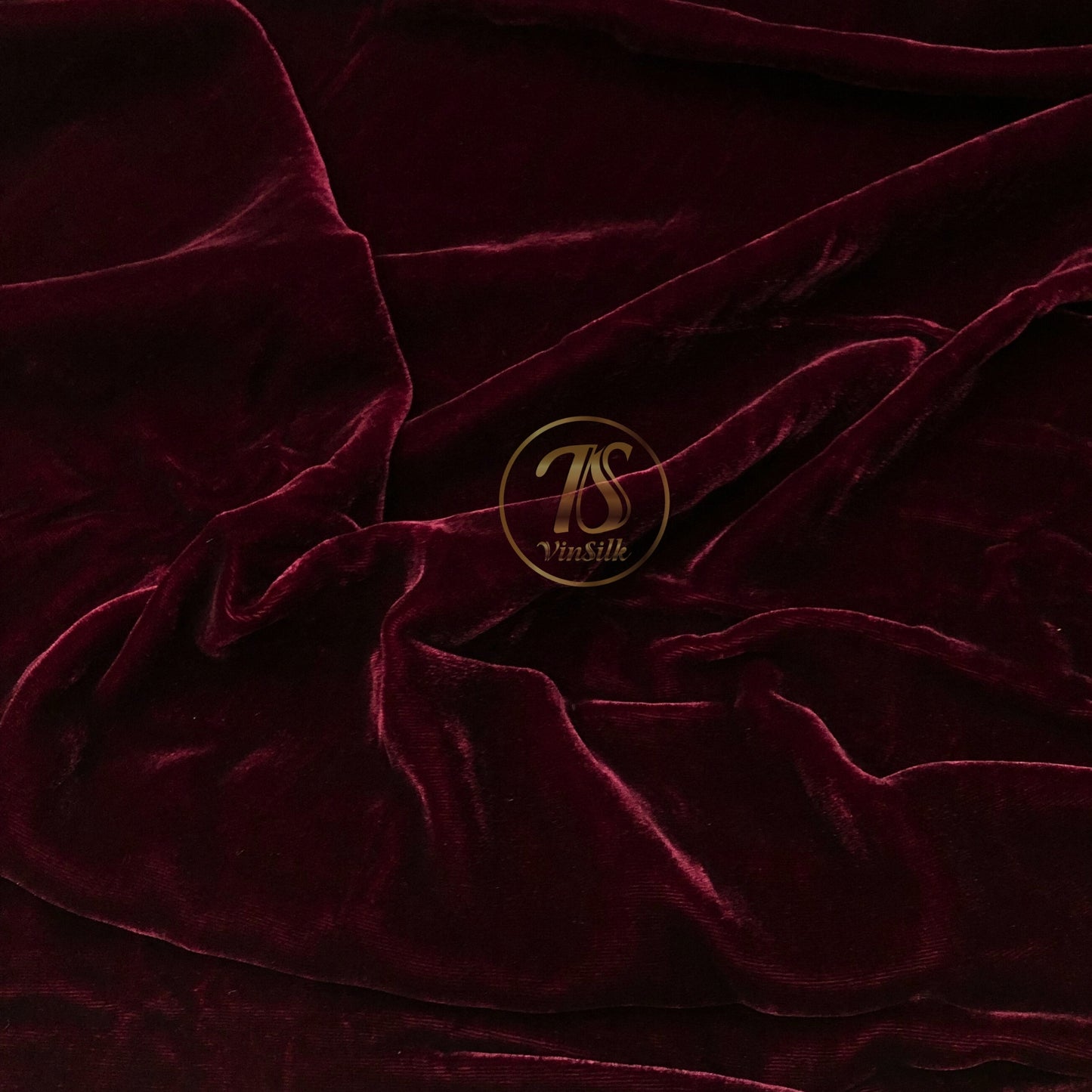 100% MULBERRY SILK VELVET fabric by the yard - Luxury Silk Velvet for Dress, Skirt, High End Garment - Silk apparel fabric - Dark red silk velvet