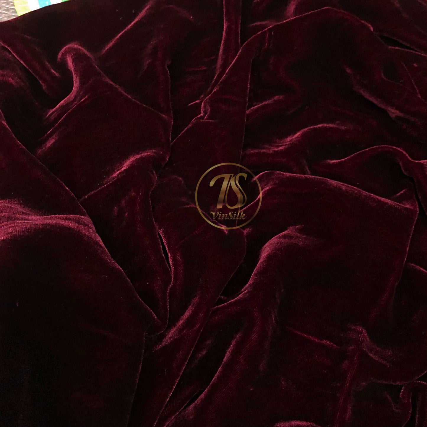 100% MULBERRY SILK VELVET fabric by the yard - Luxury Silk Velvet for Dress, Skirt, High End Garment - Silk apparel fabric - Dark red silk velvet