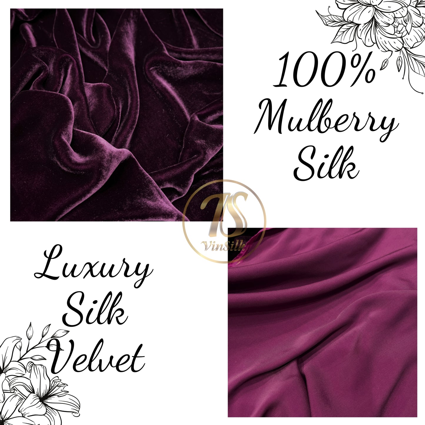 100% MULBERRY SILK VELVET fabric by the yard - Luxury Silk Velvet for Dress, Skirt, High End Garment - Silk apparel fabric