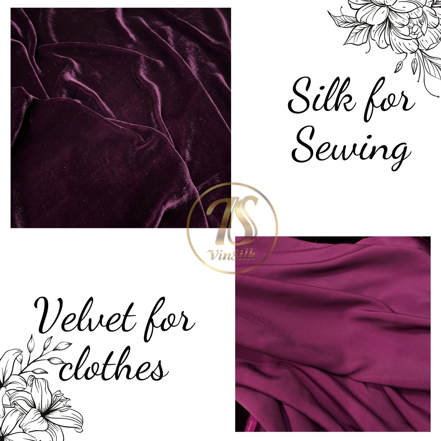 100% MULBERRY SILK VELVET fabric by the yard - Luxury Silk Velvet for Dress, Skirt, High End Garment - Silk apparel fabric