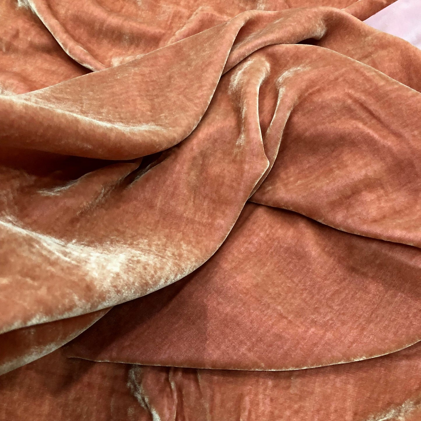 100% Pure Mulberry Silk Velvet Fabric - Luxury Silk Velvet - Silk for sewing - Orange velvet