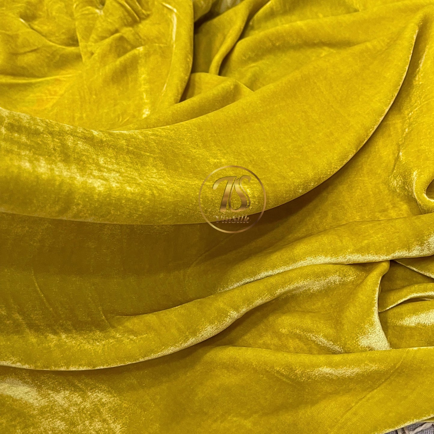 100% MULBERRY SILK VELVET fabric by the yard - Luxury Silk Velvet for Dress, Skirt, High End Garment - Silk apparel fabric - Yellow silk velvet