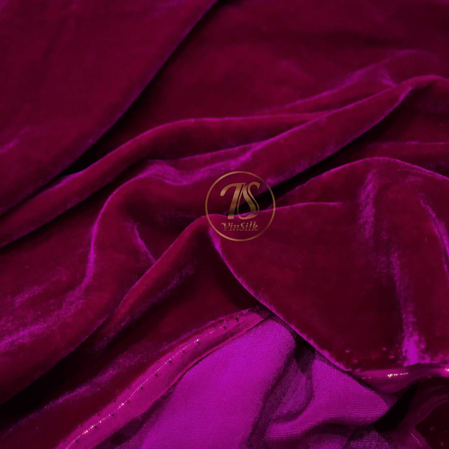 Pink Silk Velvet fabric by the yard - Luxury Silk Velvet