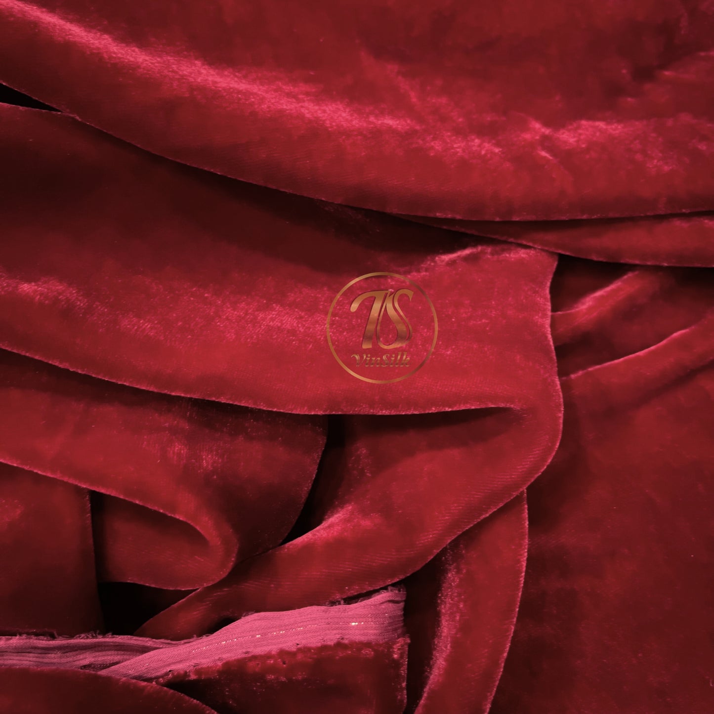 100% Mulberry silk velvet - Red Silk Velvet - Silk for sewing - Dress making