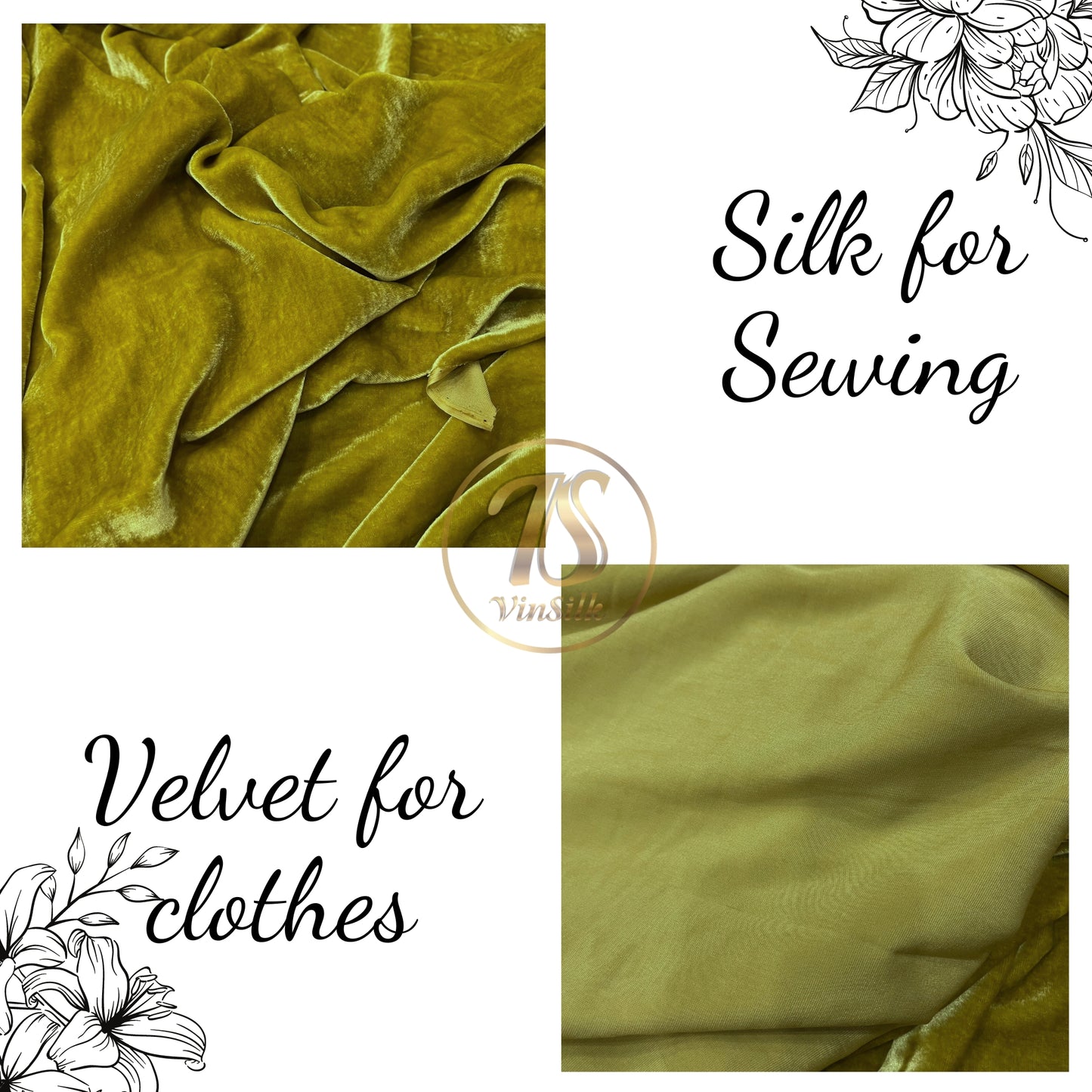 100% MULBERRY SILK VELVET fabric by the yard - Luxury Silk Velvet for Dress, Skirt, High End Garment - Silk apparel fabric - Silk for sewing