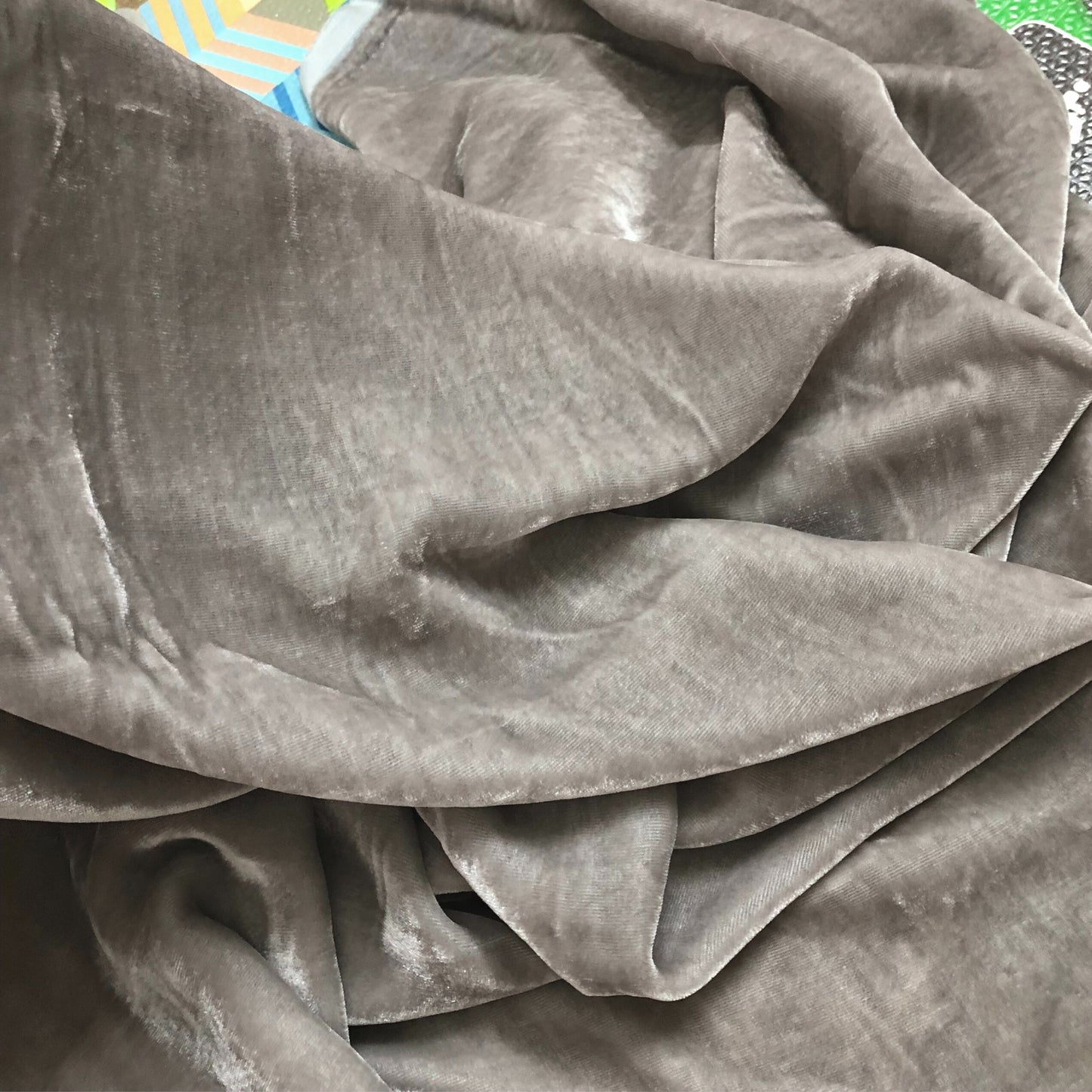 100% MULBERRY SILK VELVET fabric by the yard - Light gray silk velvet - Luxury Silk Velvet for Dress, Skirt, High End Garment - Silk apparel fabric