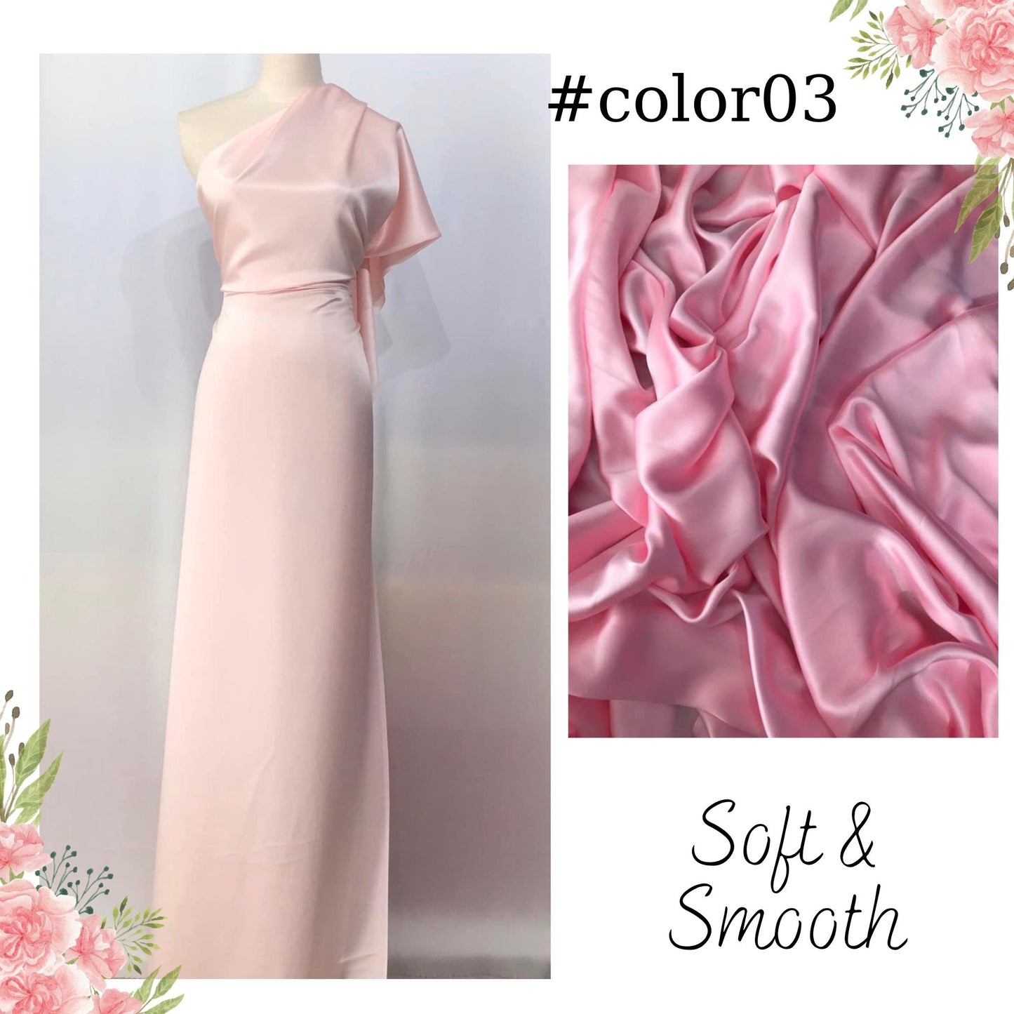 100% PURE MULBERRY SILK fabric by the yard β Satin silk fabric β 19mm - Organic fiber - Wedding dress - Gift for women - Silk for sewing