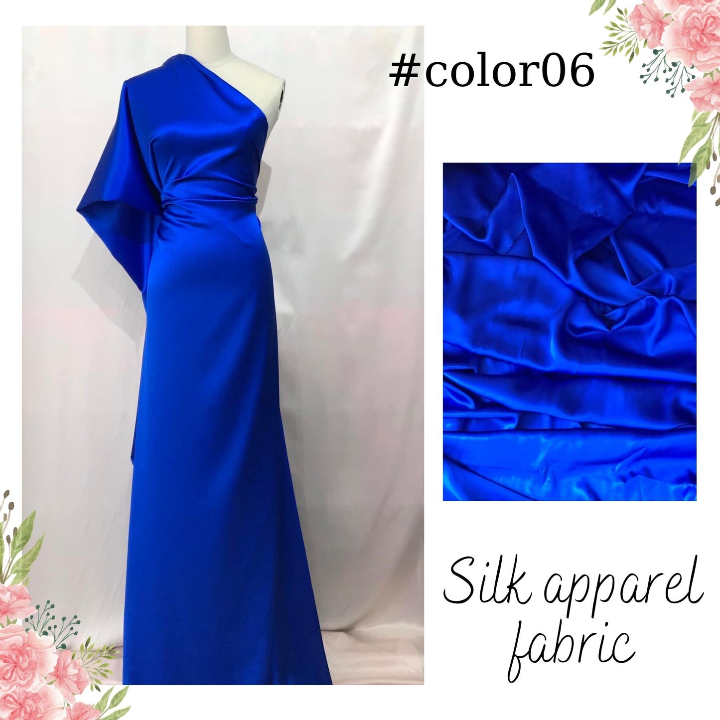 100% PURE MULBERRY SILK fabric by the yard β Satin silk fabric β 19mm - Organic fiber - Wedding dress - Gift for women - Silk for sewing