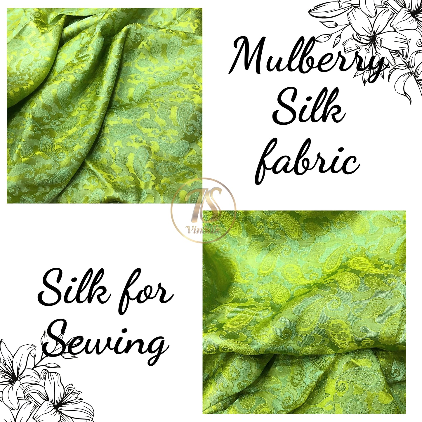 Mulberry Silk Pattern Fabric – Silk Fabric – Silk for Sewing – Silk Apparel Fabric