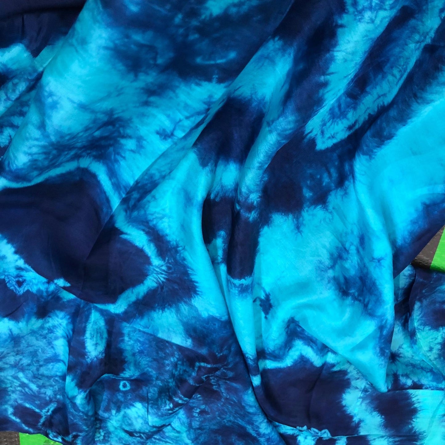 100% Mulberry Silk Habotai fabric by the yard - Blue Silk Habotai - Lining silk fabric for Skirt, Scarf - Silk for clothes - Gift for women – Sewing clothes