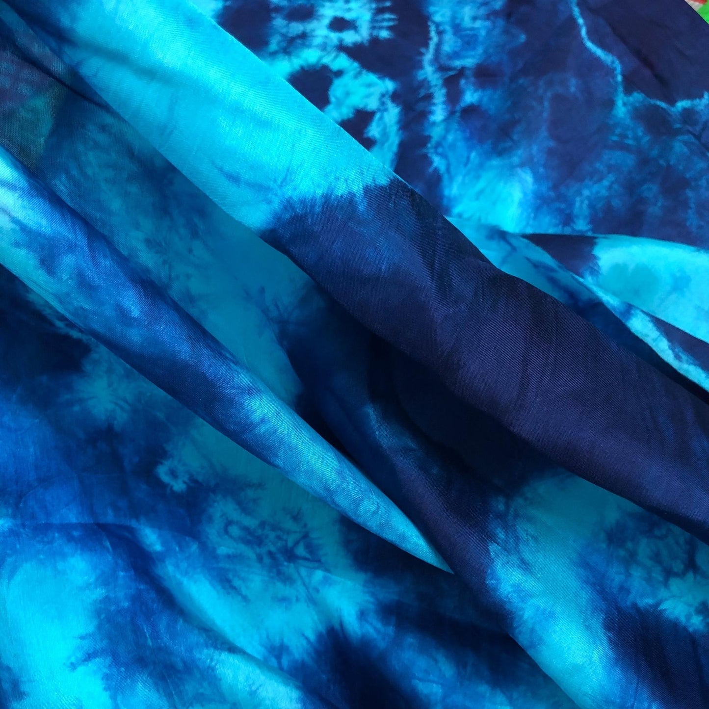 Blue Habotai Silk Fabric