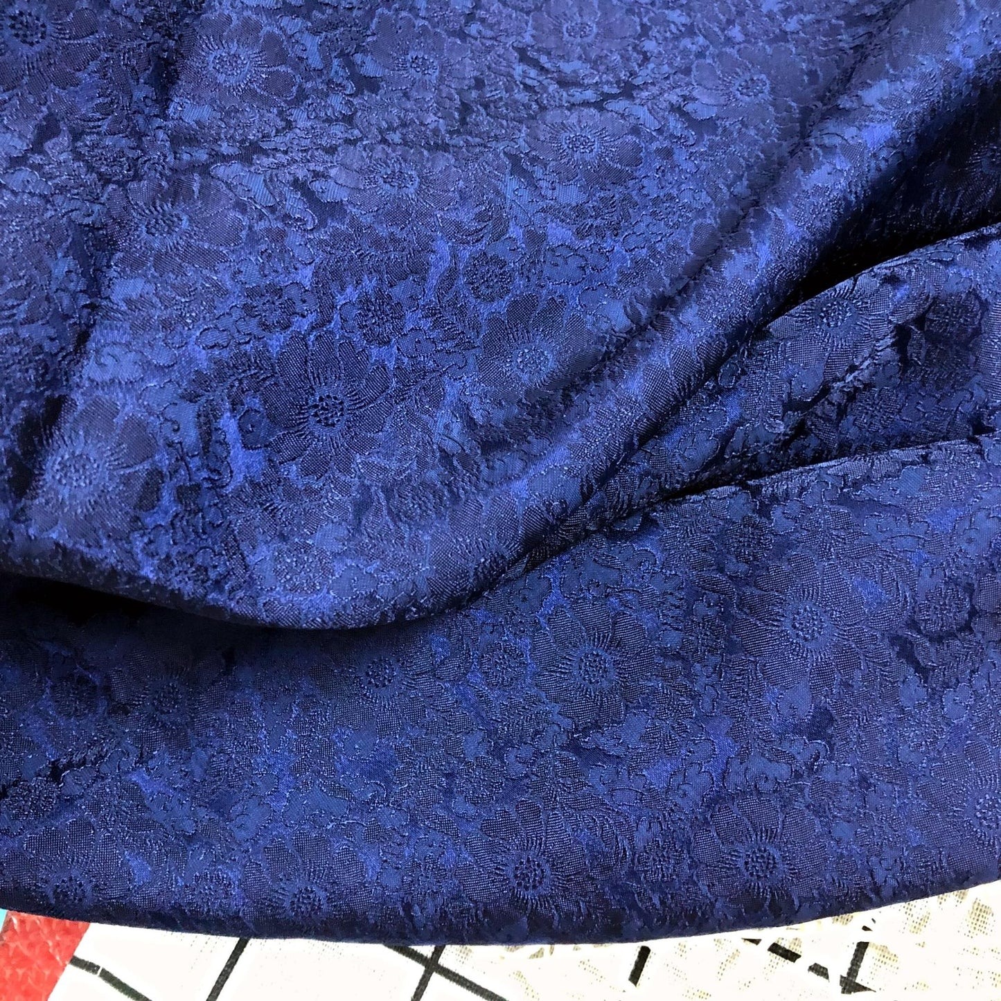 Mulberry Silk Floral Fabric – Chrysanthemum Pattern – Silk for Sewing - Dress making - Blue floral silk fabric - Fabric silk