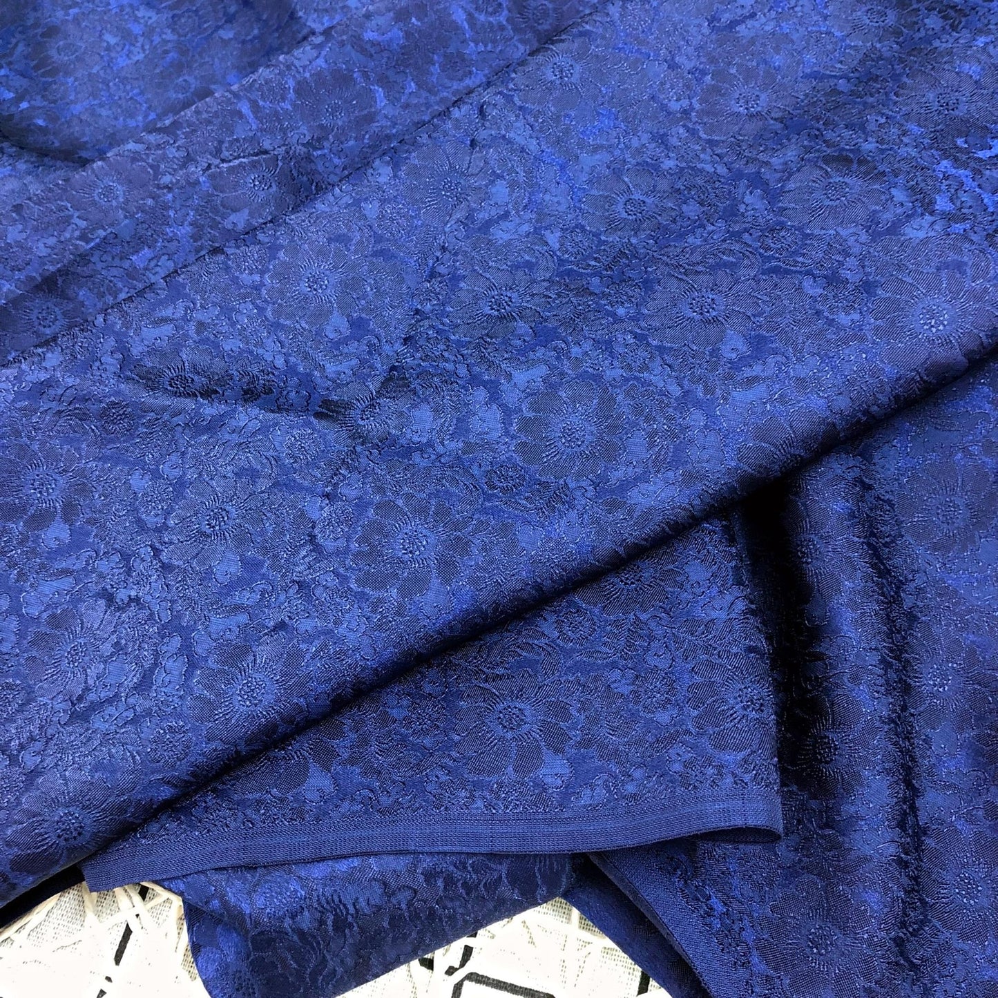 Mulberry Silk Floral Fabric – Chrysanthemum Pattern – Silk for Sewing - Dress making - Blue floral silk fabric - Fabric silk