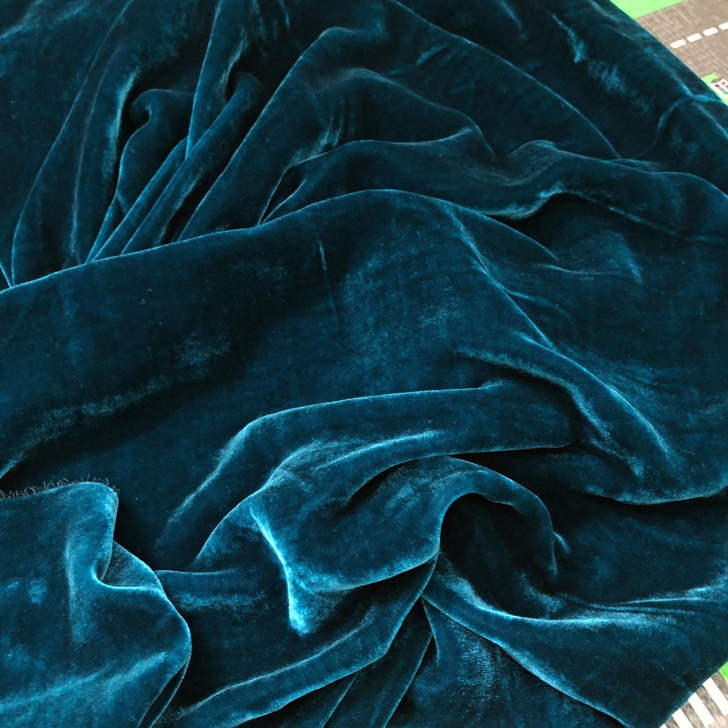100% Mulberry Silk Velvet Fabric - Blue Silk Velvet Fabric - Silk for sewing - Dress making