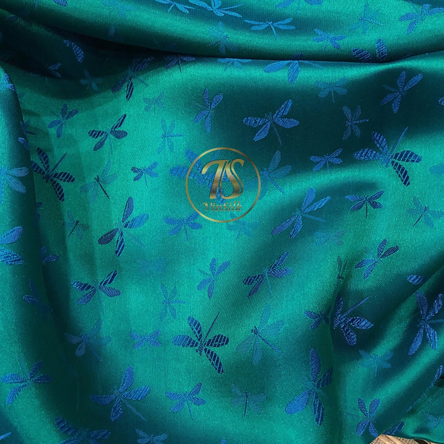 PATTERN MULBERRY SILK fabric by the yard - Handmade fabric – Dress making – Silk for sewing - Gift for women - Blue silk fabric