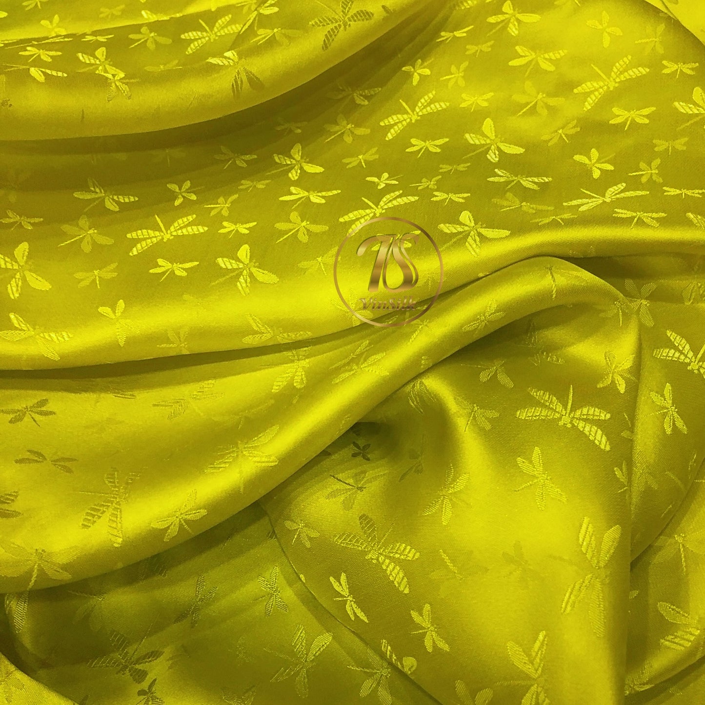 PATTERN MULBERRY SILK fabric by the yard - Yellow silk fabric - Handmade fabric ā Dress making ā Silk for sewing - Gift for women