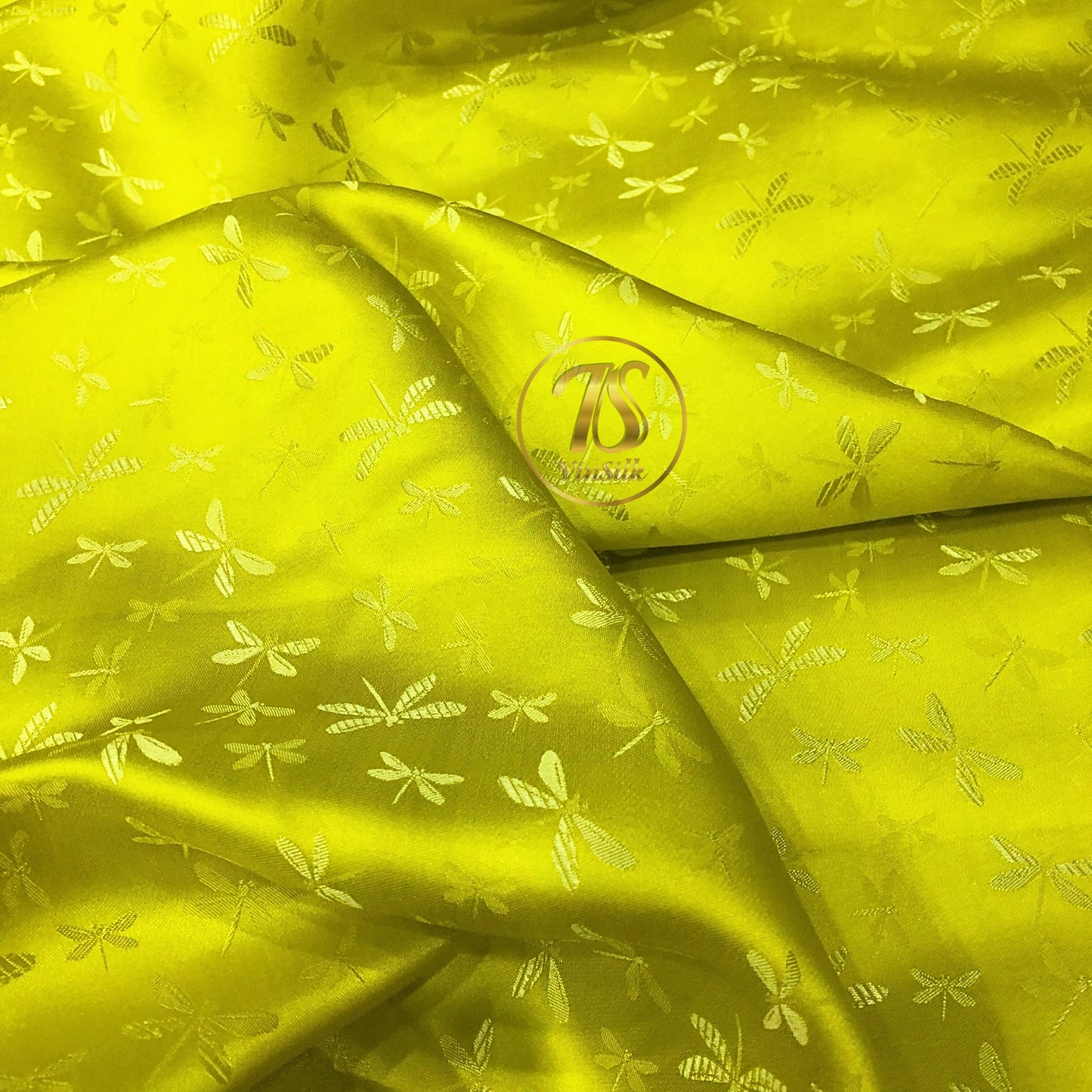 PATTERN MULBERRY SILK fabric by the yard - Yellow silk fabric - Handmade fabric ā Dress making ā Silk for sewing - Gift for women