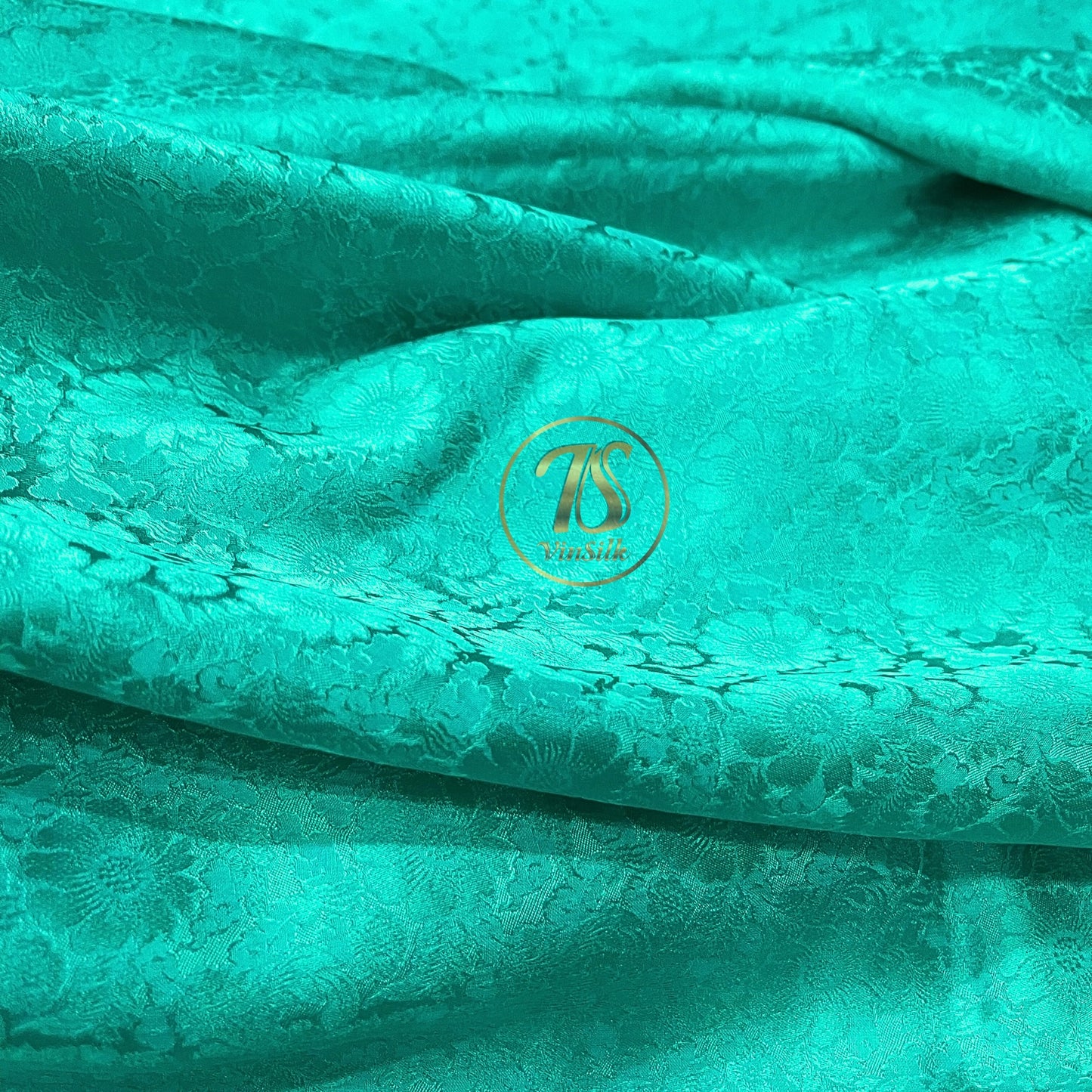 100% PURE MULBERRY SILK fabric by the yard โ Floral silk fabric - Light Blue Floral Silk Fabric - Chrysanthemum pattern โ Silk for sewing