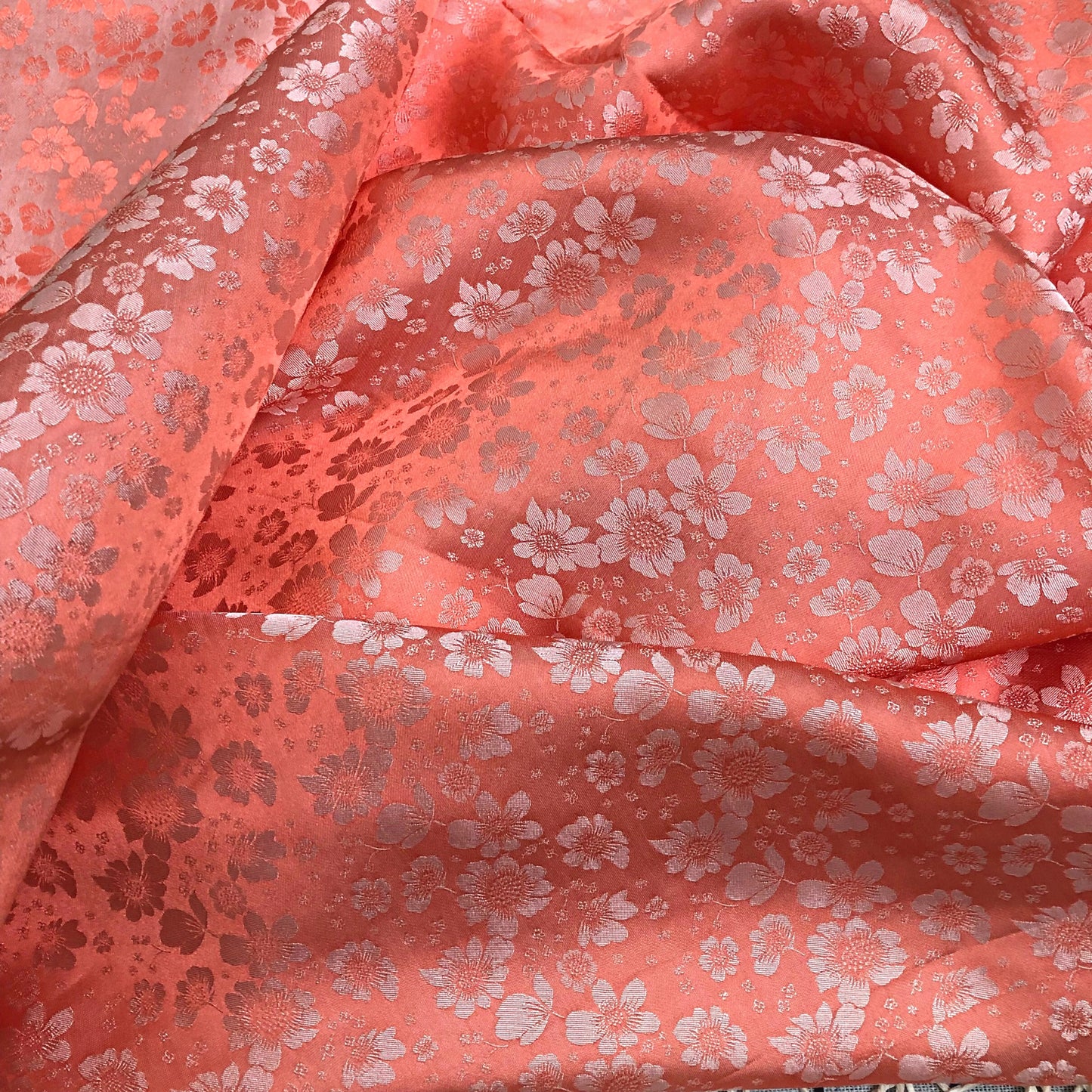PURE MULBERRY SILK fabric by the yard - Light orange silk fabric - Floral silk - Handmade fabric ā Dress making ā Silk for sewing - Gift for women