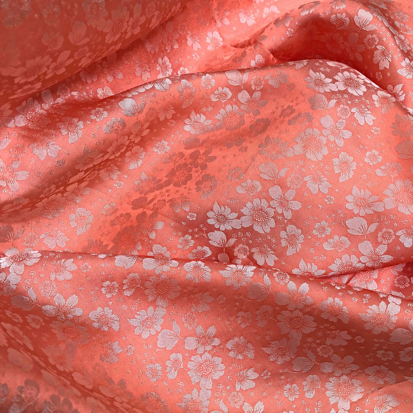 PURE MULBERRY SILK fabric by the yard - Light orange silk fabric - Floral silk - Handmade fabric ā Dress making ā Silk for sewing - Gift for women